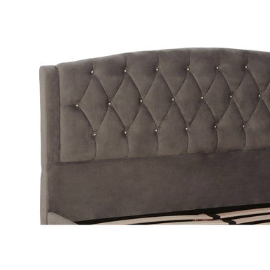 Grey Velvet King Bed | Josephine