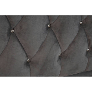 Grey Velvet King Bed | Josephine