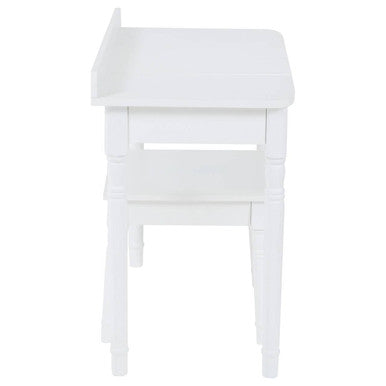White Children Dressing Table and Stool with Heart-Shaped Mirror, Kids