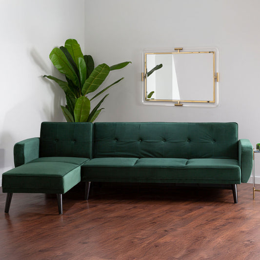 Serene 3 Seat Green Sofa Bed