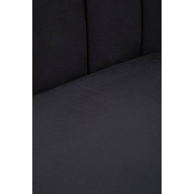 3 Seater Black Velvet Sofa | Hansa