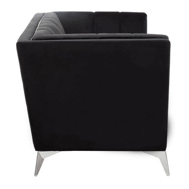 Hansa Two Seat Black Velvet Sofa