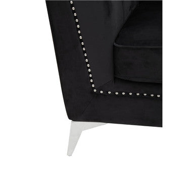 Hansa Two Seat Black Velvet Sofa