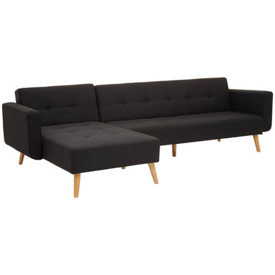 Hansa Hagen Black Large Corner Sofa Bed