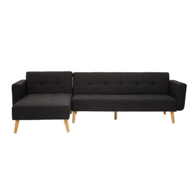 Black Linen Corner Sofas Bed, Hansa Hagen