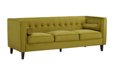 3 Seater Olive Velvet Sofa | Helia