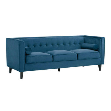 3 Seater Blue Velvet Sofa | Helia