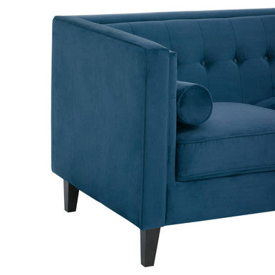 3 Seater Blue Velvet Sofa | Helia