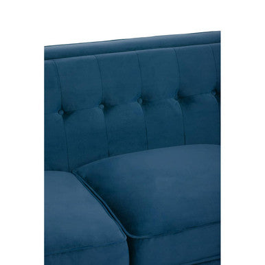 3 Seater Blue Velvet Sofa | Helia