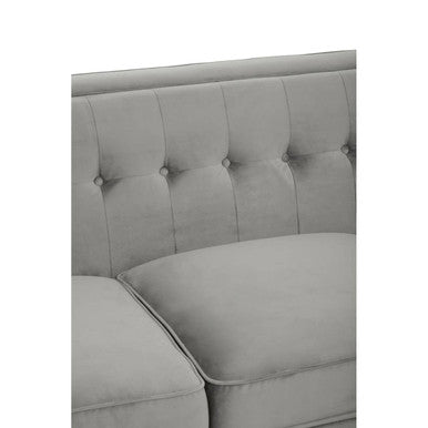 3 Seater Grey Velvet Sofa | Helia