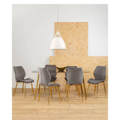 Wimslow Smoked Glass Dining Table with 6 Chairs Set