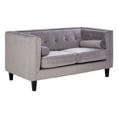 2 Seater Grey Velvet Sofa | Felisa