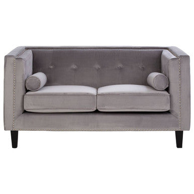 2 Seater Grey Velvet Sofa | Felisa