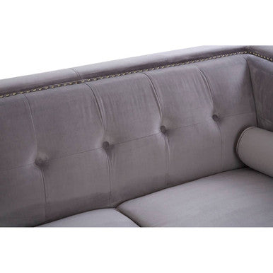 2 Seater Grey Velvet Sofa | Felisa