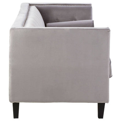 Felisa 3 Seat Grey Velvet Sofa