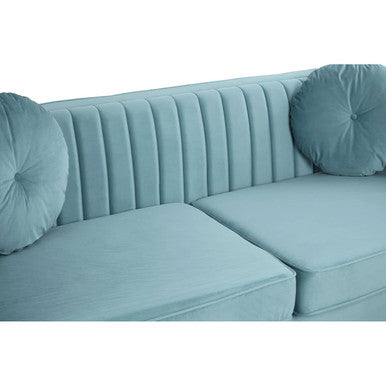 3 Seater Pastel Green Velvet Sofa | Farah