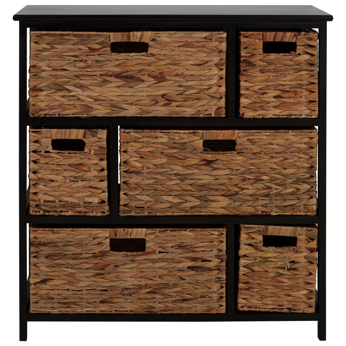 Padstow 6 Drawers Black Frame Storage Unit
