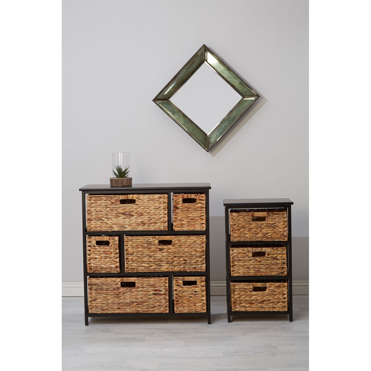 Padstow 6 Drawers Black Frame Storage Unit