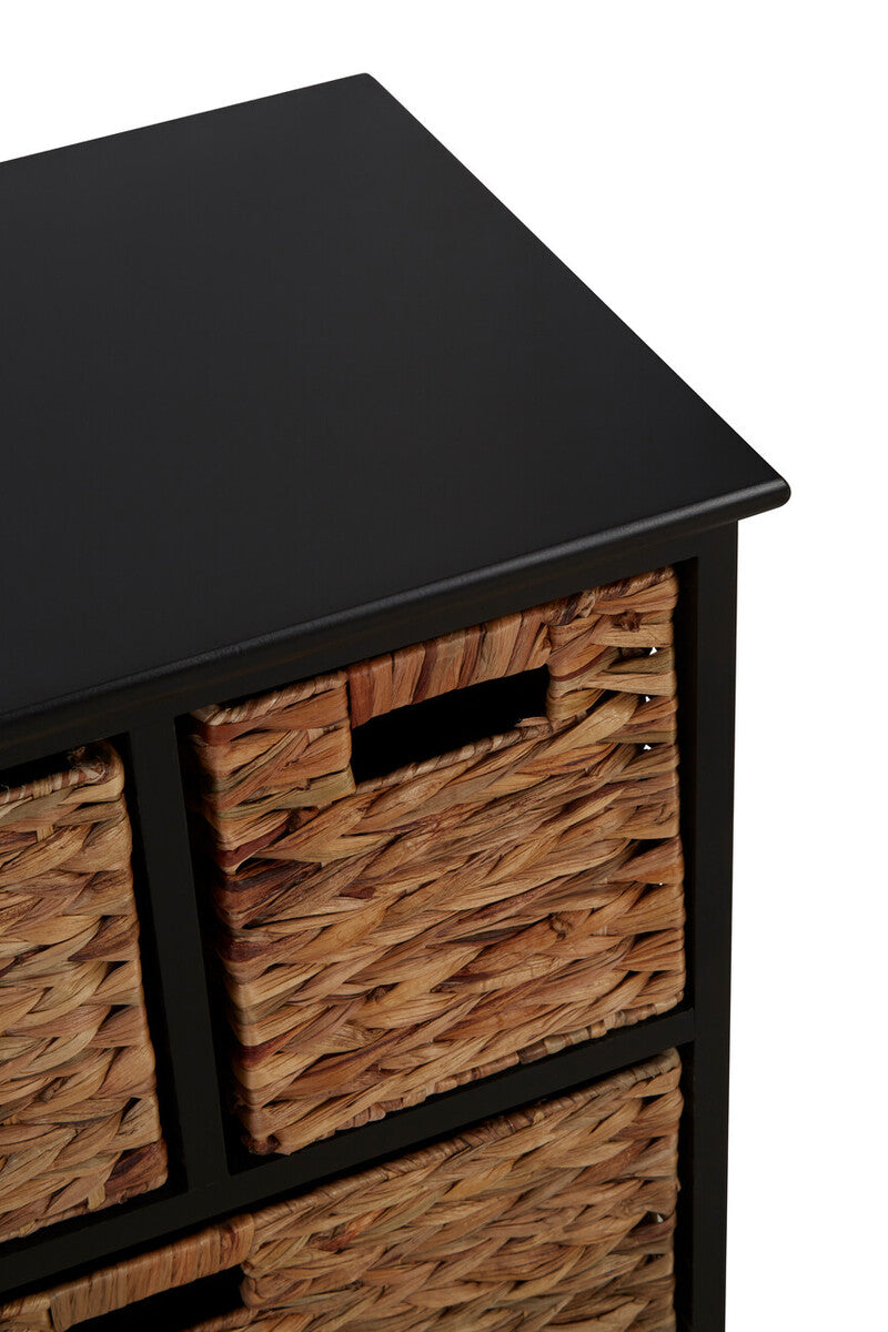 Padstow 6 Drawers Black Frame Storage Unit