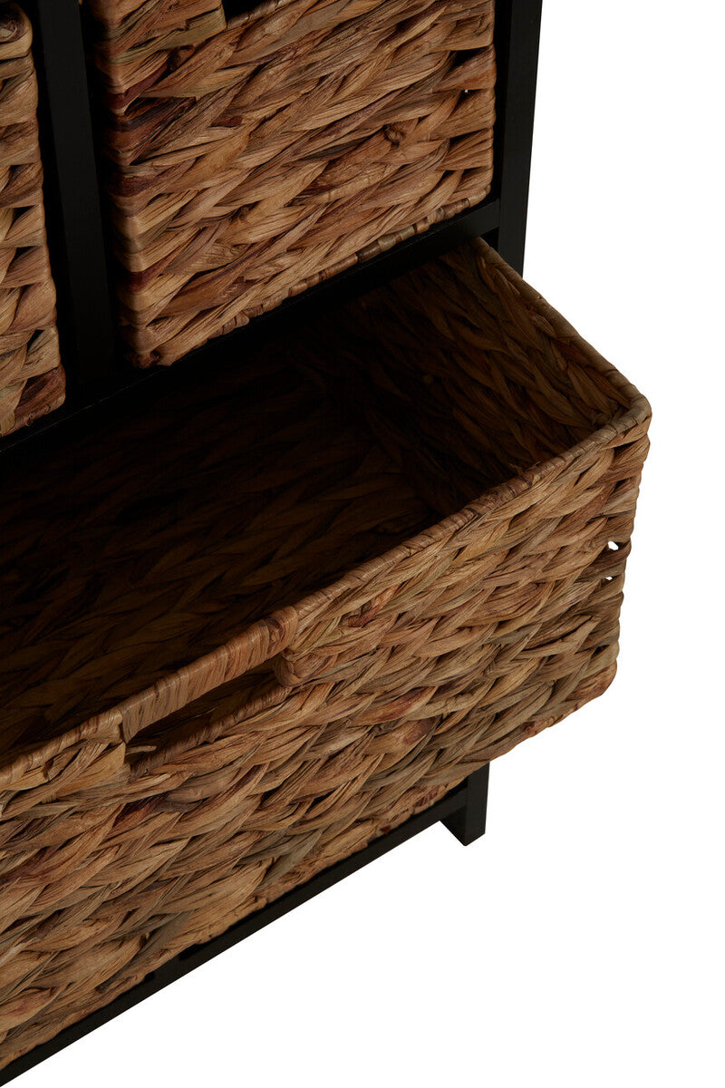 Padstow 6 Drawers Black Frame Storage Unit