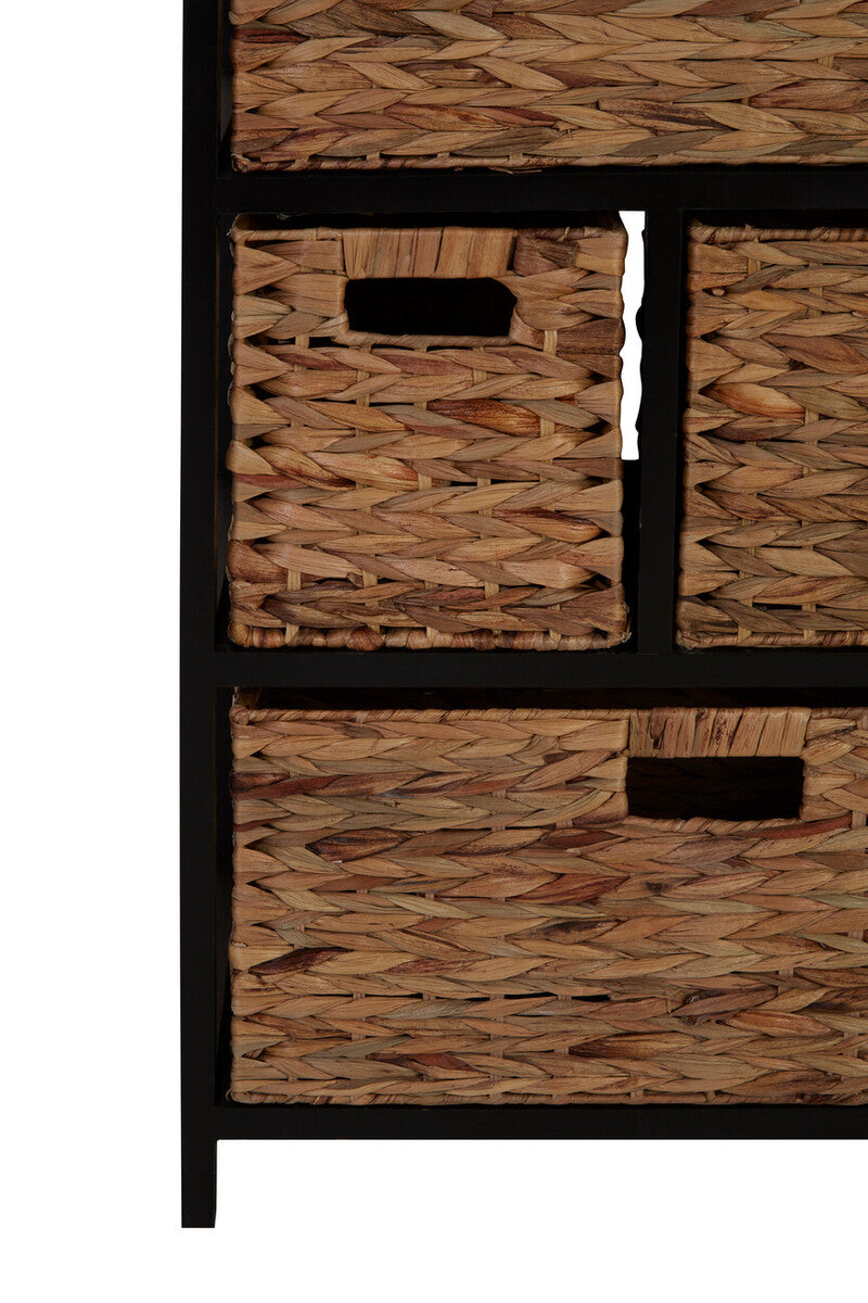 Padstow 6 Drawers Black Frame Storage Unit