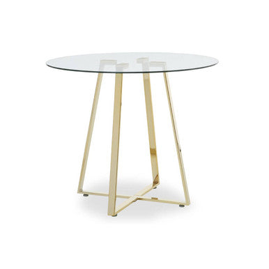 Metropolitan Round Gold Finish Dining Table
