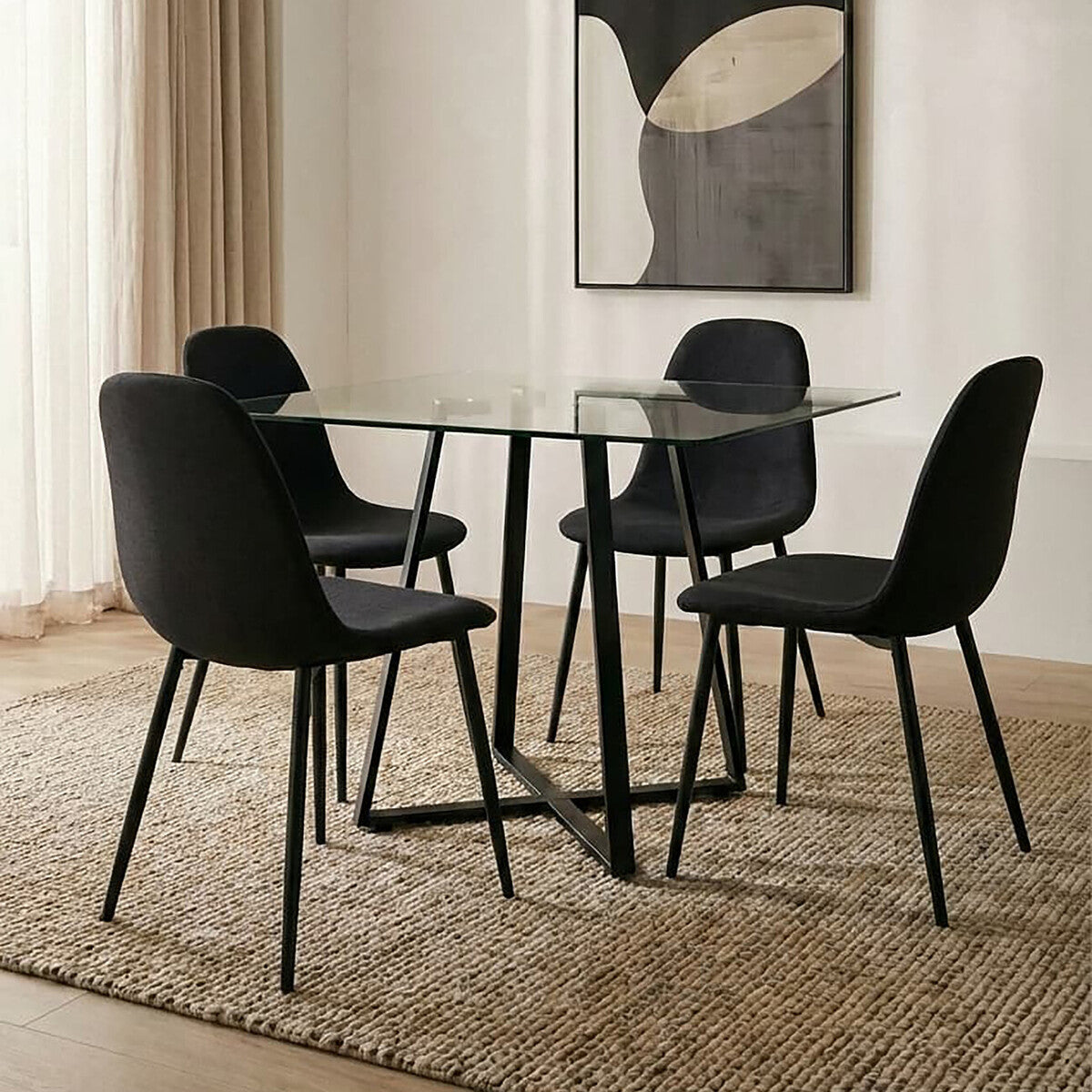 Metropolitan Square Matte Black Dining Table