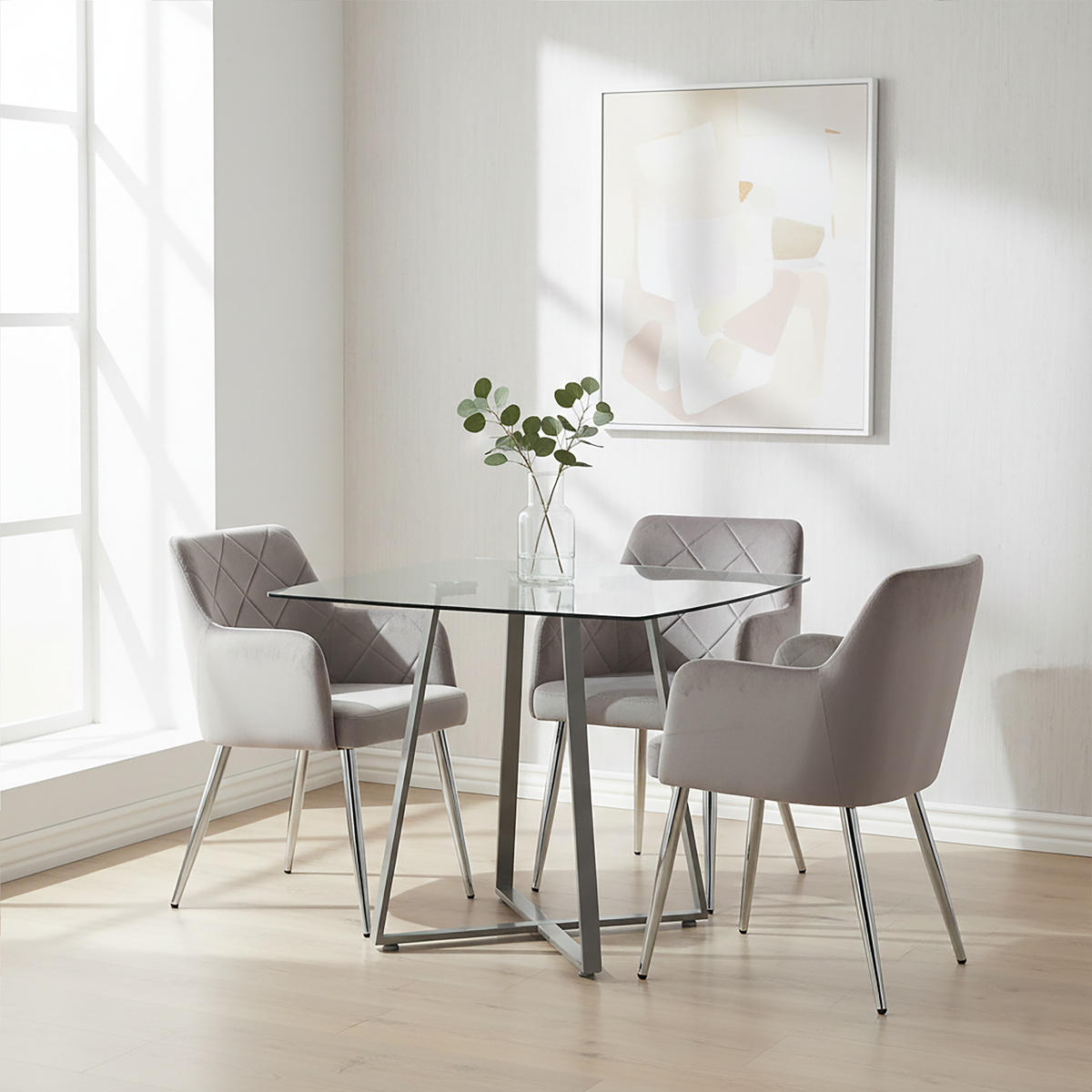 Metropolitan Square Matte Grey Dining Table