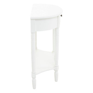 Heritage Semi Circle One Drawer White Console Table