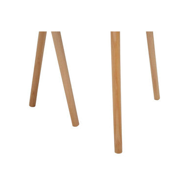 Set of 3 Grey Wooden Round Tables with Natural Wood Legs | Nostra