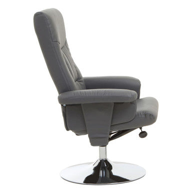 Denton Grey Leather Effect Recliner