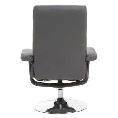Denton Grey Leather Effect Recliner