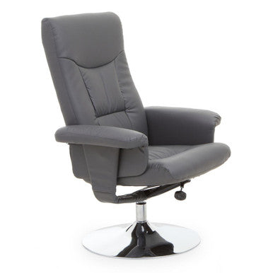 Denton Grey Leather Effect Recliner