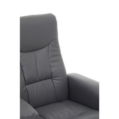 Denton Grey Leather Effect Recliner