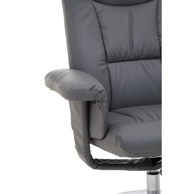 Denton Grey Leather Effect Recliner