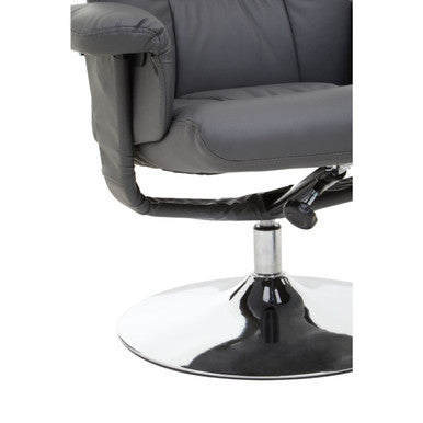 Denton Grey Leather Effect Recliner