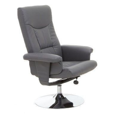 Denton Grey Leather Effect Recliner