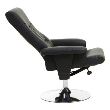 Denton Black Leather Effect Recliner