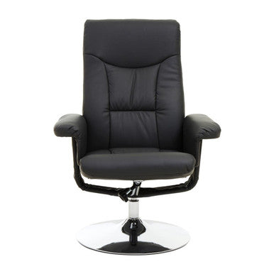 Denton Black Leather Effect Recliner