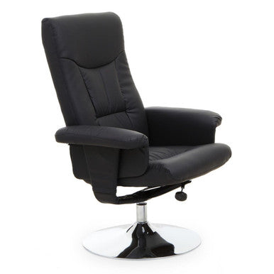 Denton Black Leather Effect Recliner