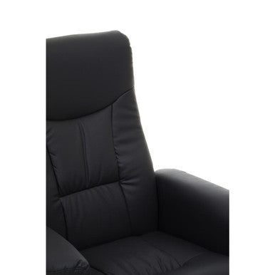 Denton Black Leather Effect Recliner