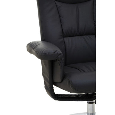 Denton Black Leather Effect Recliner