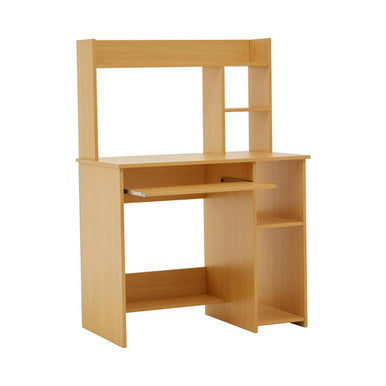 Natural Office Desk with Shelves | Bradbury