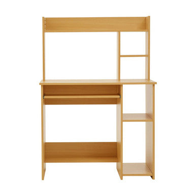 Natural Office Desk With Shelves, Bradbury