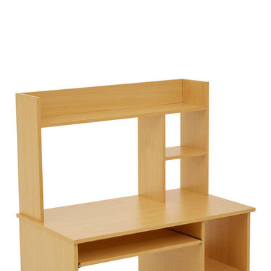 Natural Office Desk with Shelves | Bradbury
