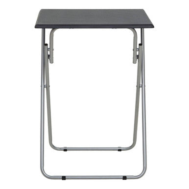 Black Wooden Top Folding Table with Silver Frame, Bernie