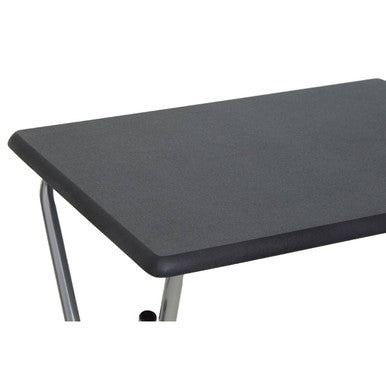 Black Wooden Top Folding Table with Silver Frame, Bernie