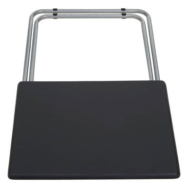 Black Wooden Top Folding Table with Silver Frame, Bernie