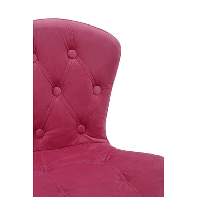 Fayth Pink Velvet Buttoned Home Office Chair