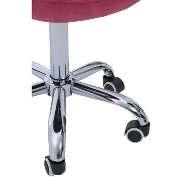 Fayth Pink Velvet Buttoned Home Office Chair